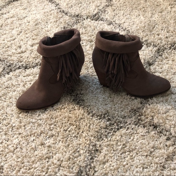 Grey Steve Madden Fringe Bootie - Picture 4 of 8